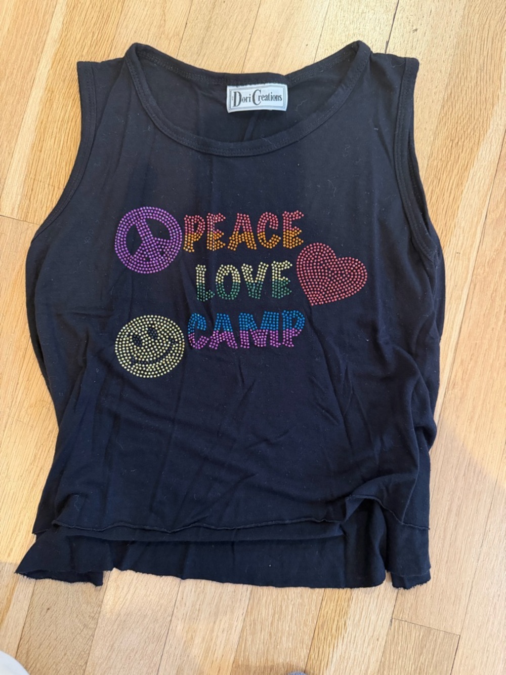 FOR THE CAMP LOVER IN ALL OF US Kids' Black 'Peace Love Camp' Tank Top